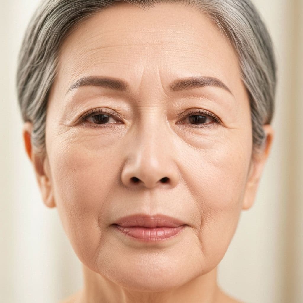 Przed masażem Kobido Wrocław - zdjęcie porównawcze efektów zabiegu